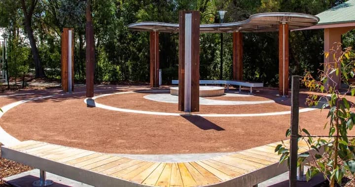 Plaza behind the campus, can enjoy the green view and forest while chill and discussion with group 