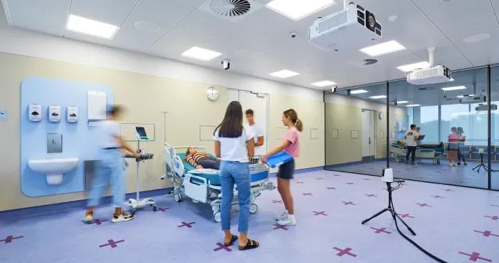 Teaching spaces including immersive simulation-based environments for Health Science disciplines