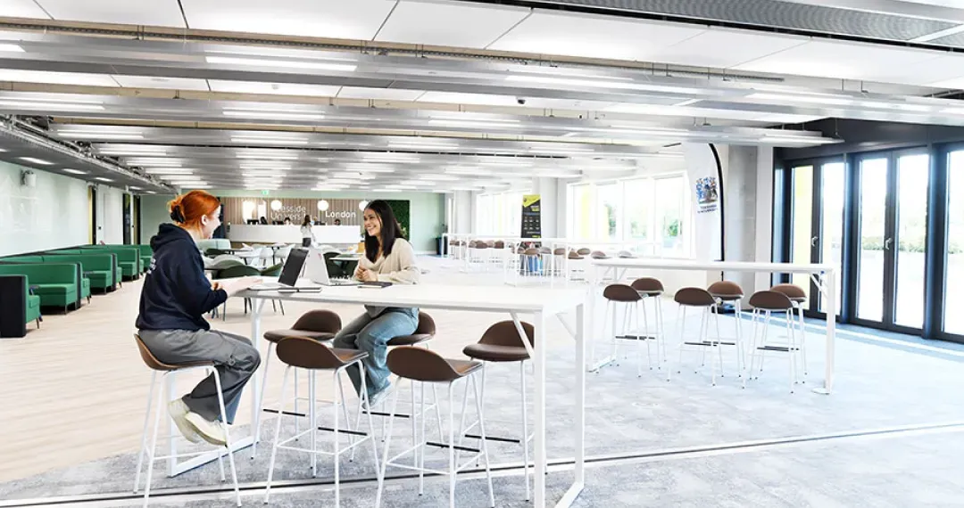 The London campus offers large workspaces for more interactivity and collaboration among students. 