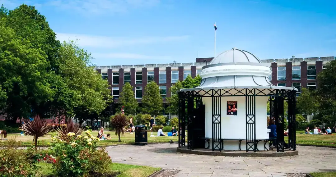 Abercromby Square a favorite place for students to sit, especially during sunny Summer months