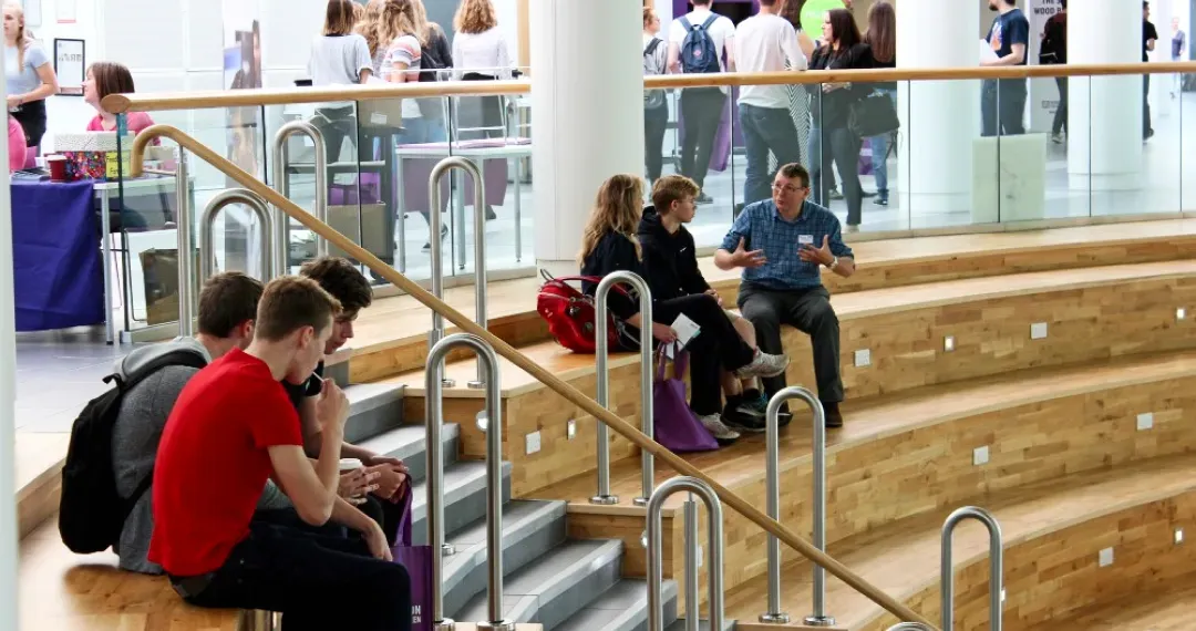 Amphitheatre Area is an open-air, multi-functional space with tiered seating to create a natural gathering space