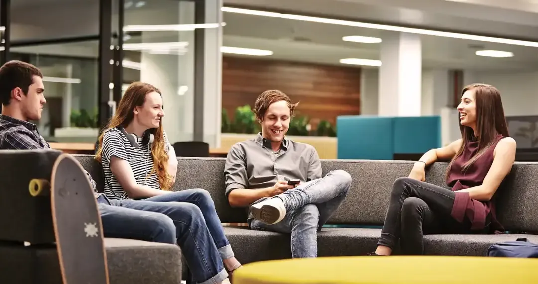 Immerse yourself in our breakout zones and study hubs to facilitate collaboration