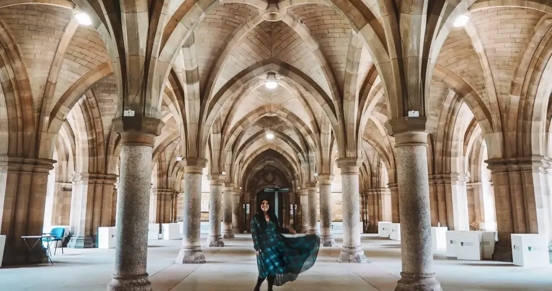 Cloisters feature beautiful ribbed vaulted ceilings and grand arches, creating a medieval and Gothic atmosphere