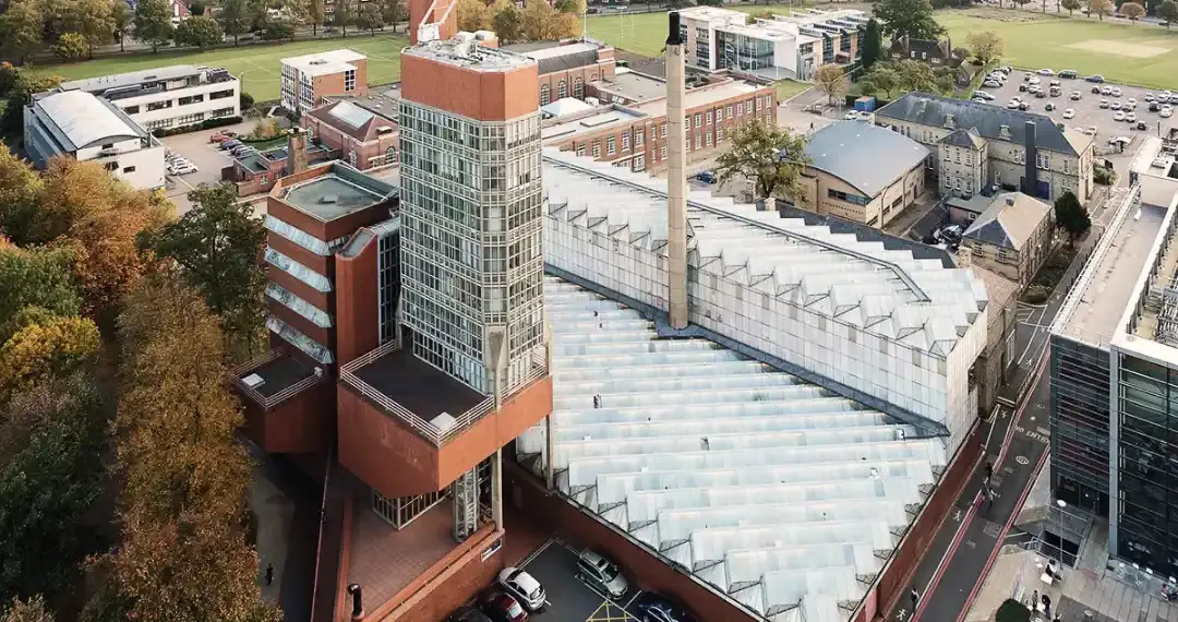 Engineering Building design by James Stirling recognized modernist architecture and was completed in 1963