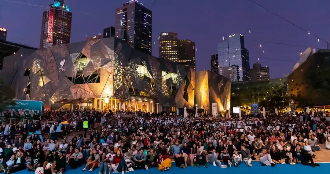 Federation Square has year-round exhibitions and events on offer, many of them free