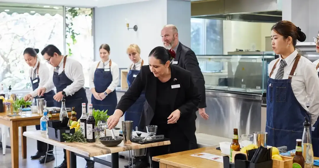 Food & Beverage training spaces include a student-run fine-dining restaurant, casual dining and a café