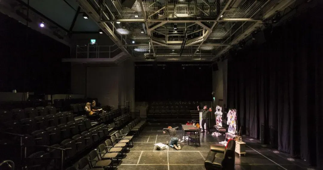 George Wood Theatre an impressive space that can seat around 140 people and seating blocks create a flexible space