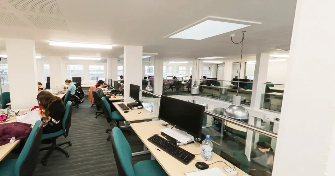 Group Study Space offers PC clusters available for students needing access to computers for research & coursework