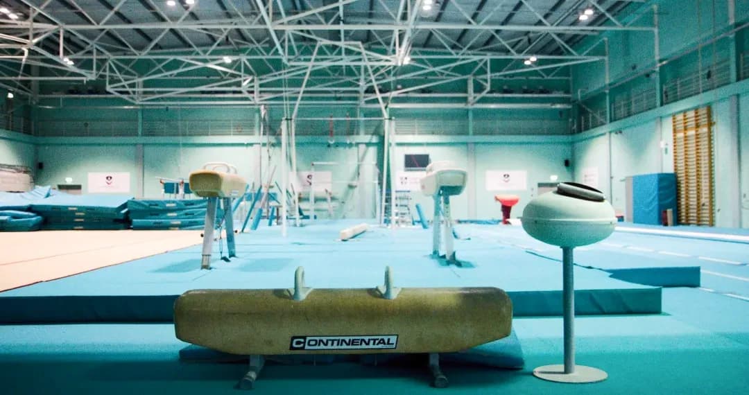 Gymnastics dedicated gymnasium equipped with a wide array of apparatus for both men’s and women’s gymnastics