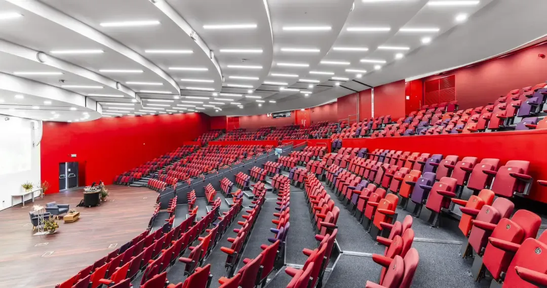 Ivor Crewe Lecture Theatre known for its unique architectural large capacity, accommodating up to 1,000 people