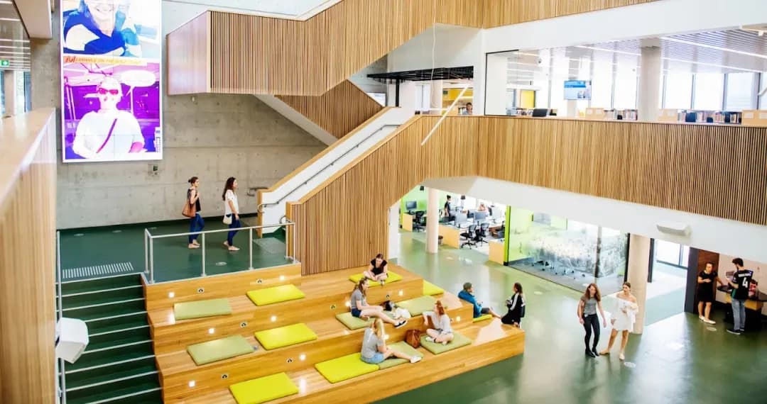 Learning Centre, ground floor is about students and staff connecting in an informal space