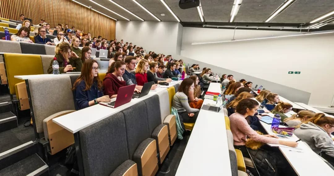Lecture Theatre 502, is likely to accommodate a large number of students, ranging from around 100 to 500 students