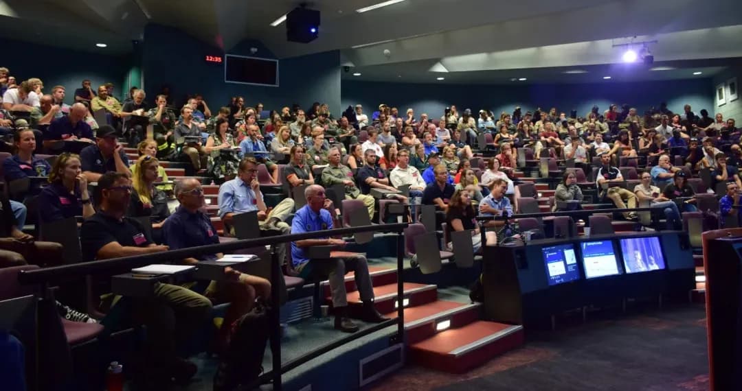 Mal Nairn Auditorium, introduces users to basic system operation procedures using the touch screens