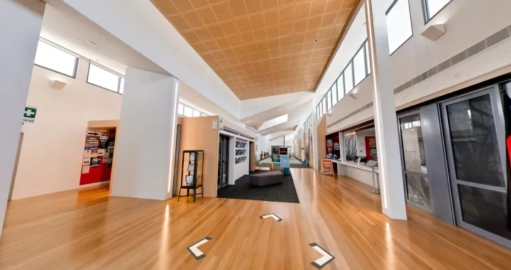 Information Hallway to visitor get information, Piazza Front Entrance