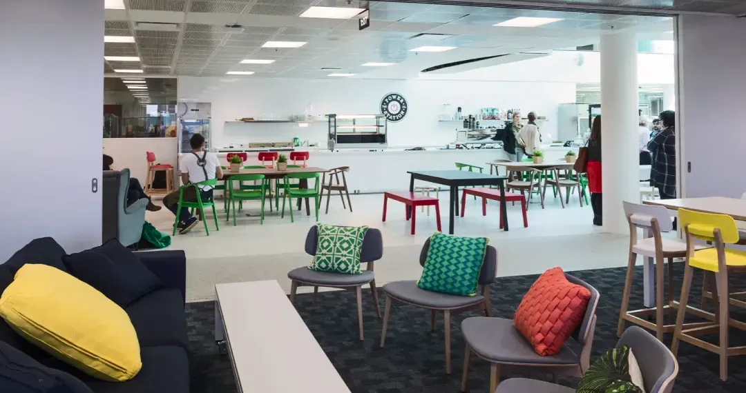 The Power Station café provides a relaxed atmosphere where students can enjoy meals, snacks, and beverages