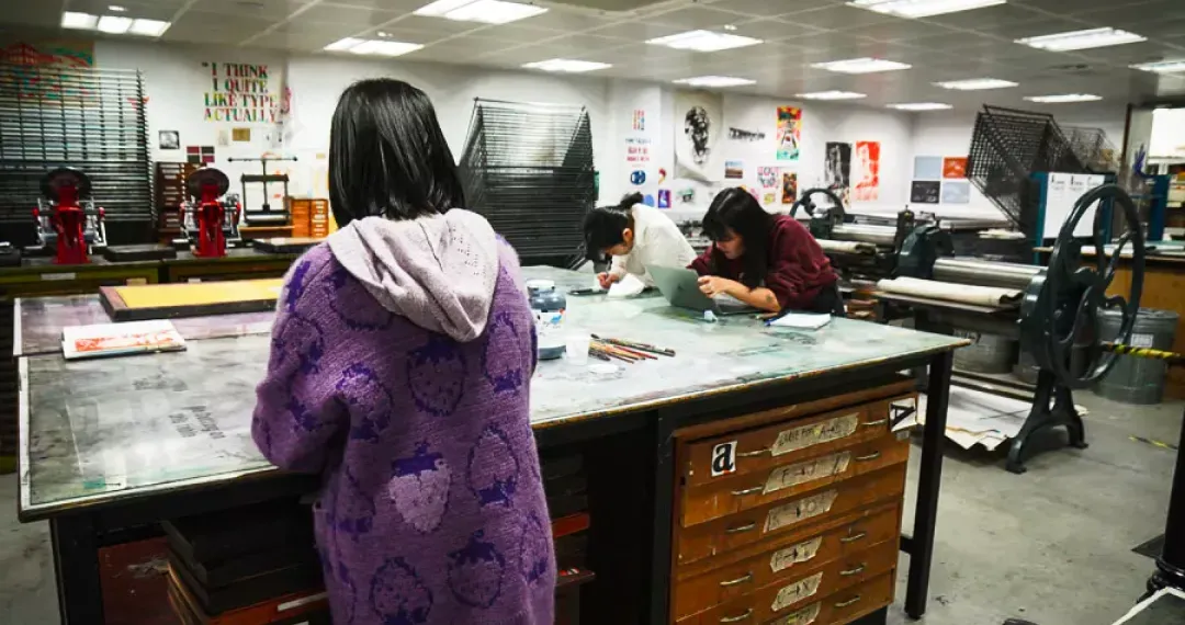 Printmaking Studio is space providing them with the tools and space to explore various printmaking techniques