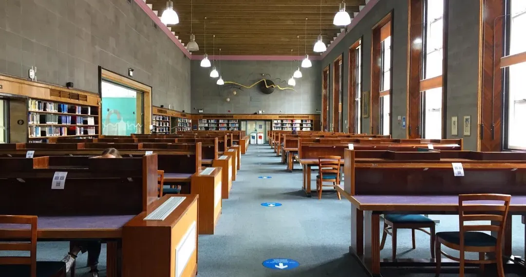 Harold Cohen Library Silent Study Space including quiet study areas, group study rooms, and individual workspaces