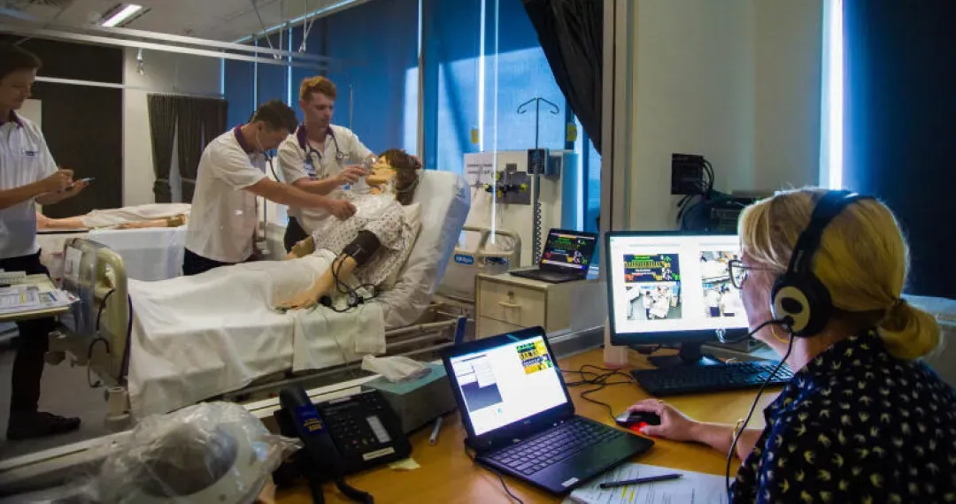 Sim Lab is nursing on campus hospital simulation laboratories. Monitored and guide by supervisors via control room