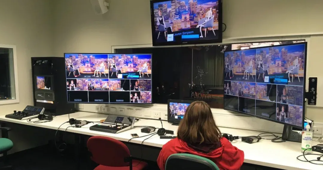 TV Studio with visual control room