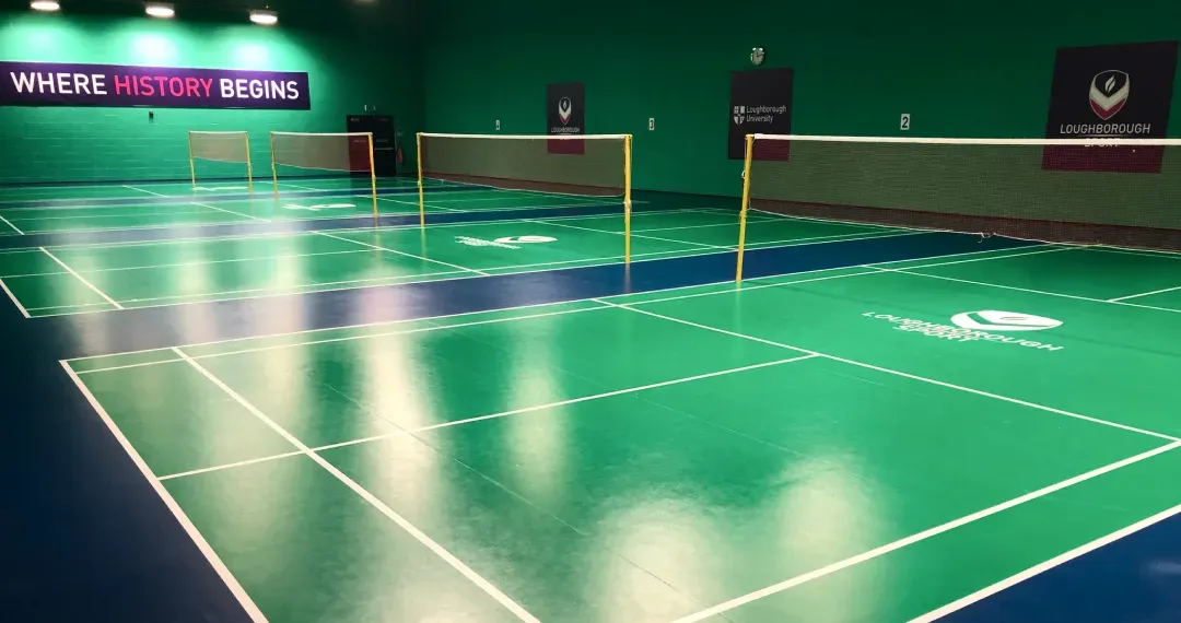 The Badminton courts with specially designed non slip floors and plays host to a number of international tournaments
