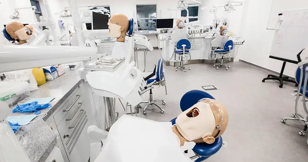 Clinical Skills Lab equipped with dental mannequins allow students to practice techniques and procedures dentistry