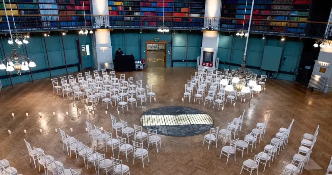 The Octagon in 1887 brightly coloured leather bound books venue for banquets, dinners, receptions and conferences