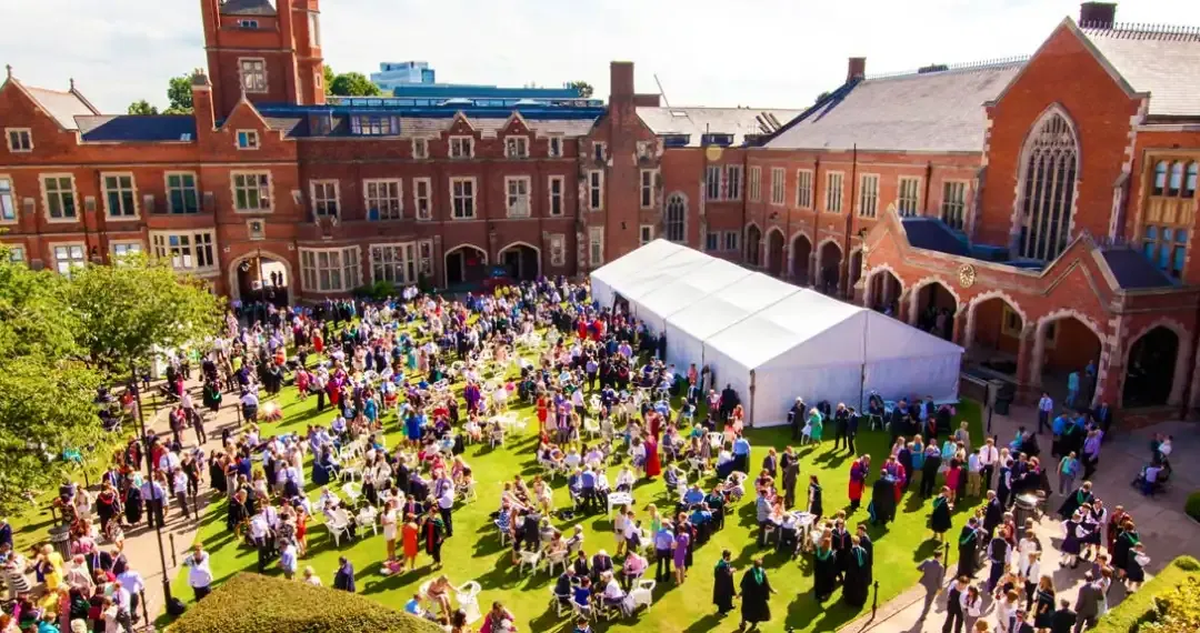 The Quad is a well-maintained grassy courtyard adding to the space’s role as a gathering area