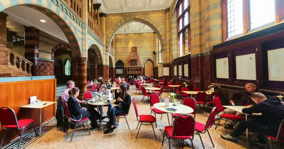 The Waterhouse Café, it offers a cozy space for visitors, students, and staff to relax and enjoy a variety of refreshments