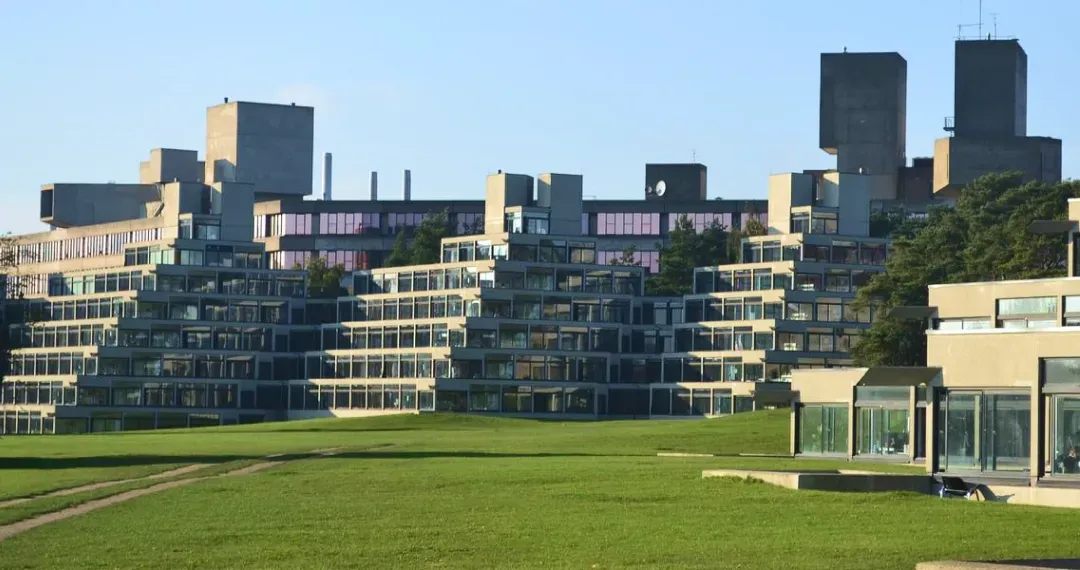 The Ziggurats iconic buildings and serve as student accommodations inspired by ancient Mesopotamian ziggurats