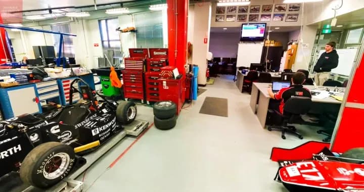 The aviation building is main campus, houses postgrad facilities such as flight simulators and bioengineering labs