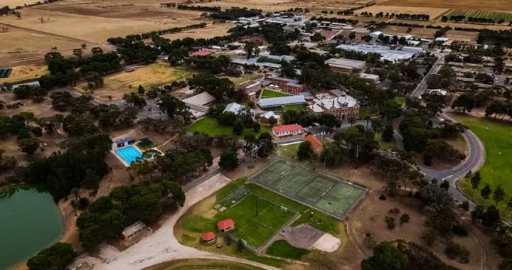 Aerial view of Roseworthy campus and its sports facilities