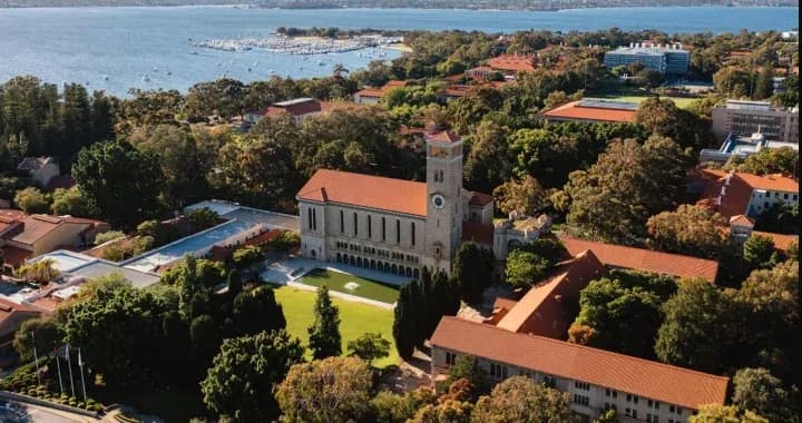 Aerial view of UWA Perth campus