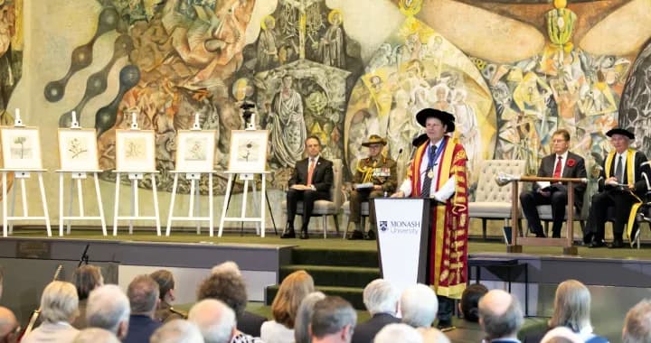 Cossar Hall, with the iconic Sissons Mural as its backdrop