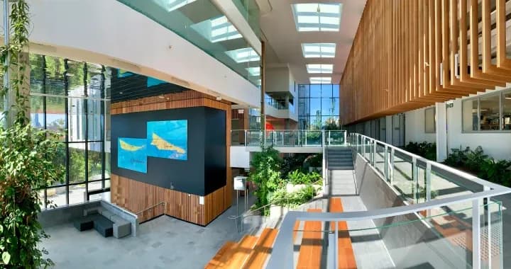 The building provides plenty of modern study spaces with charging points, technology equipped classrooms and the Sphere