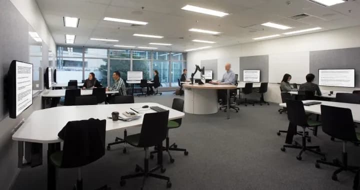 Allowing students to interact work collaboratively whilst still listening to the lecturer out the front