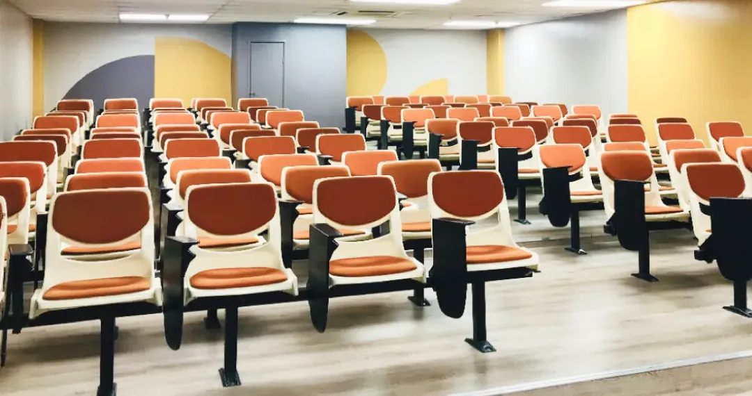 Lecture room includes dedicated lecture halls where core classes and larger group sessions take place