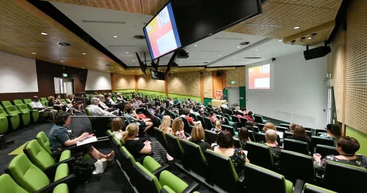 Lecture theatre, have access to visual audio technology, foyer space for entertaining and catering