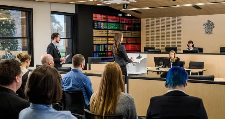 Donald Whitehead Building, student can practicing their legal skill in the Moot Court