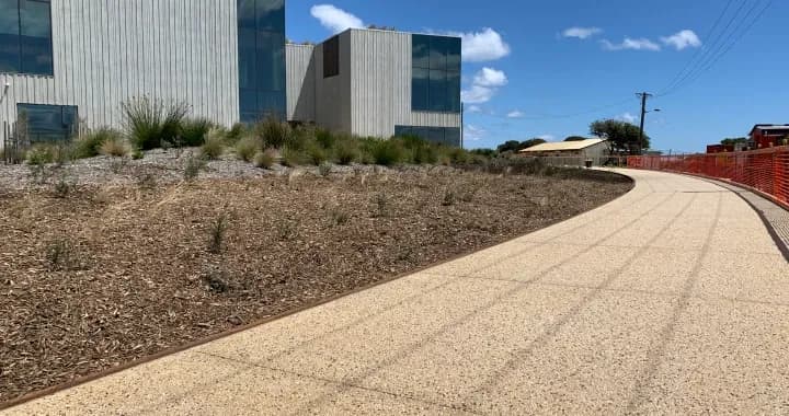 This shared bike and pedestrian path is coming to life above the railway corridor with the original infrastructure