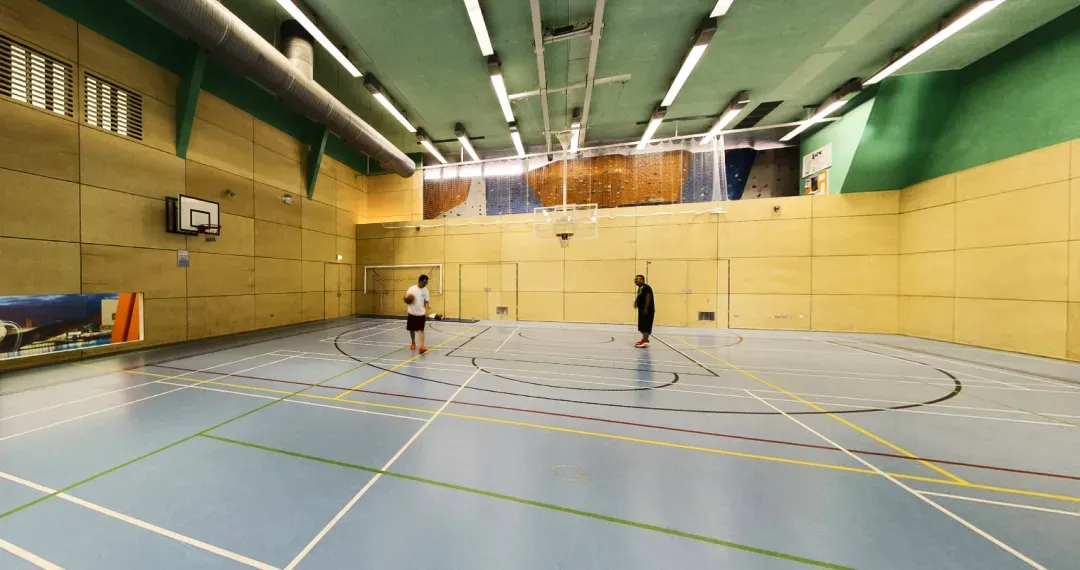 Sports hall can be used for a wide variety of sports, including basketball, badminton, volleyball, and indoor football