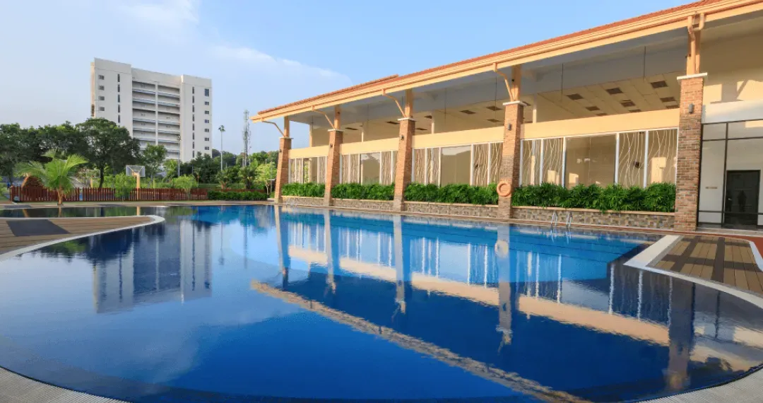 Swimming pool as part of its campus sports and recreation facilities supporting students to stay active