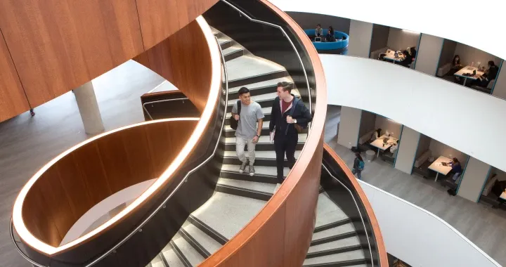The main staircase in Abercrombie building