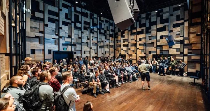 With its full acoustic treatment, sound and lighting capability, and flexible staging and seating